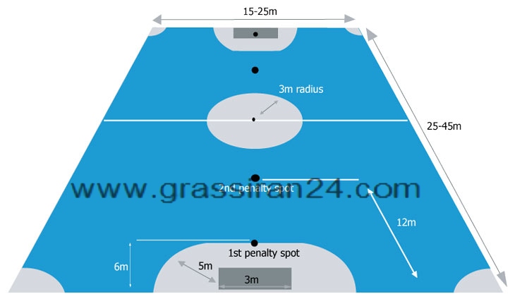 اندازه زمین فوتسال