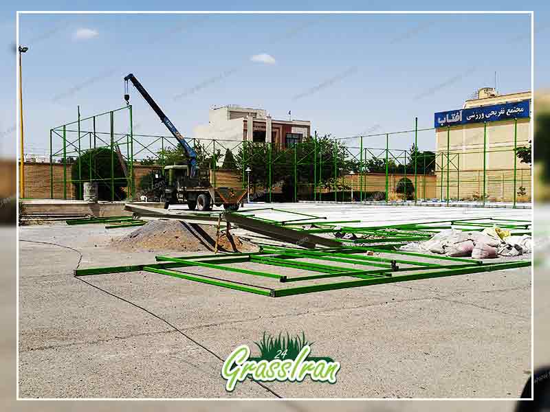 زیرسازی زمین فوتبال چمن مصنوعی