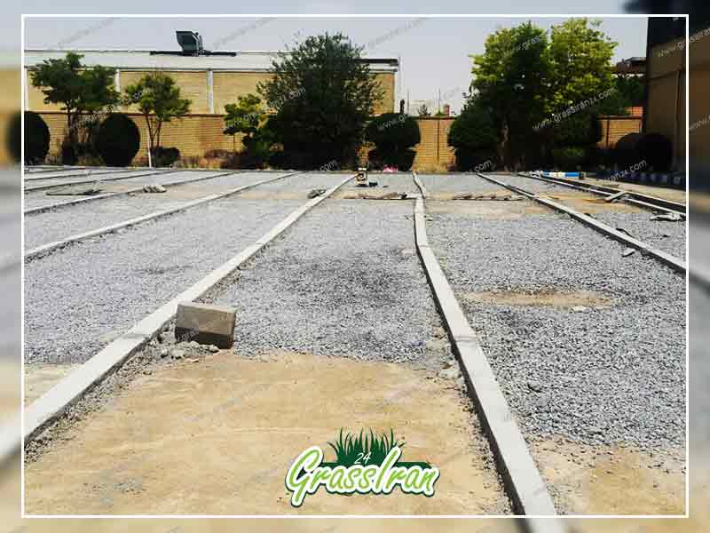 قالب بتن زمین چمن مصنوعی و بتن ریزی