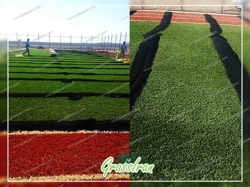 خرده لاستیک روی چمن