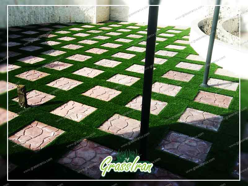 چمن مصنوعی بین موزائیک