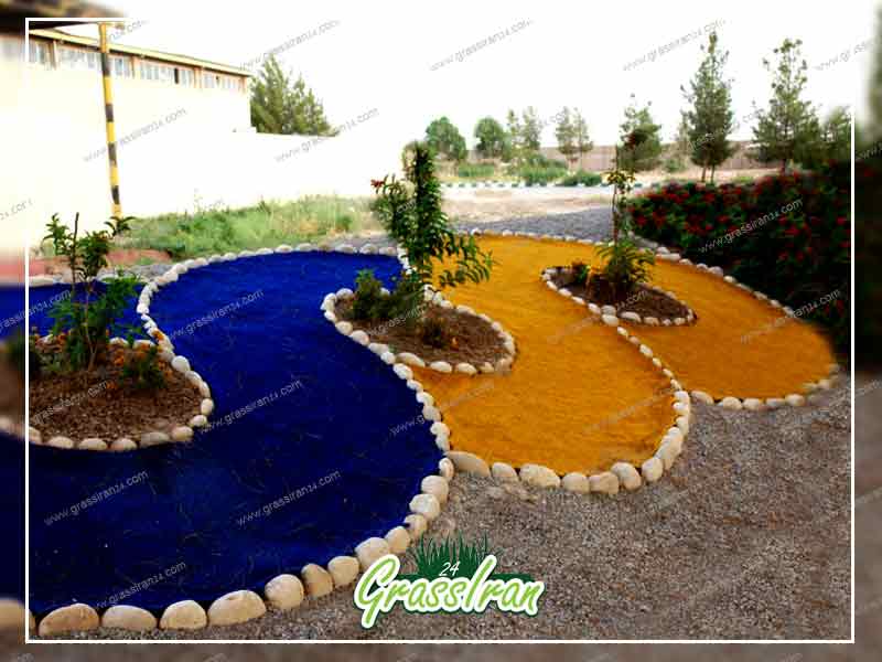 چمن مصنوعی رنگ آبی